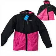 COLUMBIA Overlook Drive Girls Puffer Winter Jacket Pink/Black Size L (14-16) NEW