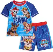 [Nickelodeon] Paw Patrol Rubble Marshall Chase Toddler to Toddler Swim Suit and Rash Guard Set