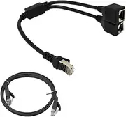 1 to 2 Socket LAN Ethernet Network Plug Splitter Adapter with LAN Cable