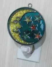 MOON & STARS NIGHTLIGHT SILVER MOON SUNCATCHER (CELESTIAL SUNCATCHER LIGHT)