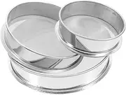 CAXUSD 3pcs Stainless Steel Soil Sieve Round Mesh Sifters for Gardening Pottery and Laboratory Use Durable and Efficient Soil Filtering for Rocks and Impurities