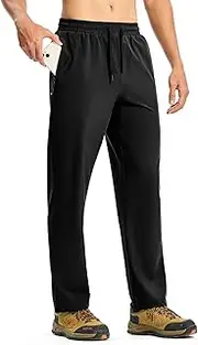 [TBMPOY] Mens Lightweight Hiking Pants Quick Dry Travel Fishing Water Resistant Workout Athletic Sweatpants Zipper Pockets