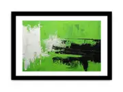 Abstract Framed Art Green Black Framed print Art Poster