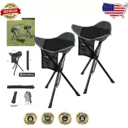 Extra Tall Portable Camping Stools - Lightweight 22.4” Folding Tripod Seats
