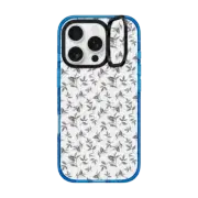iPhone 16 Pro Impact Ring Stand Case MagSafe Compatible Minimalist black white watercolor foliage floral