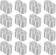 FIXOSHEE 25pcs Aluminum Crimping Loop Sleeves for Wire Rope Splicing Double Hole Thin Wall Design for Secure Elastic Cord Connection Durable Wear Resistant Cable Clamps for and Equipment