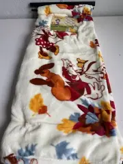 Disney Mickey Minnie Mouse Goofy Donald Throw Blanket 50"x70" Autumn Fall NEW