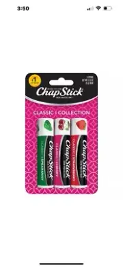 ChapStick Lip Care Set Classic Collection 3-Pack – Spearmint Cherry and Straw...
