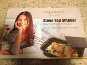 SAVANNAH KITCHEN STOVE TOP SMOKER GOURMET FOOD SMOKING INSIDE OR OUTSIDE