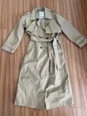 ABERCROMBIE & FITCH Womens Oversized Trench Coat Jacket M Tan Wind Resistant