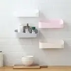 White Toilet Shelf Plastic Wall Storage Shelf Simple Shampoo Tray Kitchen