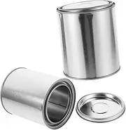 Yardenfun 2l Round Metal Storage Containers Sealed Lids for Oil Paint Lab Sample Holders