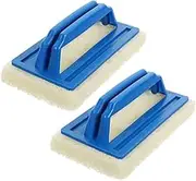 DECORNIJIA 2Pcs Handle Bath Scrubber Ergonomic Kitchen and Bathroom Cleaning Brush with Comfortable Grip Heavy Duty Sponge for Tiles Tubs and Grout for Stain Removal
