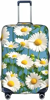[Pvinnk] white small flowers Print Protective Luggage Cover Elastic Washable Suitcase Protector Travel Gear Protector, White, X-Large