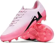 [KUUK] Men's Women's Football Boots Teenagers Football Shoes Artificial Grass Indoor Shoes Football Turf Indoor Outdoor AG FG TF Competition Training Shoes Unisex, 2286 Ag Pink, 10 AU