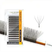 NAGARAKU Dark Brown 5D Lash, W premade lash fans Volume Lash 0.07mm C Curl 8-12mm Mix Premade Fans Natural Soft W Shape Eyelash Extension PBT YY False Lashes