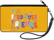[Buckle-Down] Furby Wallet, Zip Clutch, Furby Furb Ever Friends Group Pose Orange Multi Color, Canvas, Pink, Small, Casual