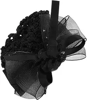 SAFIGLE Women Bowknot Hair Snood Net Barrette Clip Elegant Black Hair Accessories for Professionals Banks Hotels and Restaurants Quick and Convenient Bun Cover