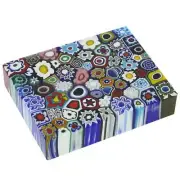 GlassOfVenice Murano Glass Millefiori Rectangle Paperweight - Large