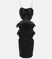 [Alessandra Rich] Alessandra Rich Cut-out silk-blend midi dress AU 8 black