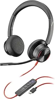 Corded Premium Poly Blackwire 8225 Headset - Active Noise Cancelling - Hi-Fi Stereo - Connect to PC/Mac - Certified for Microsoft Teams