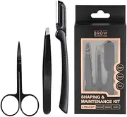3 in 1 Eyebrow Grooming Kit - Professional Tweezers, Precision Scissors & Razor, Complete Shaping & Maintenance Set for Beginners