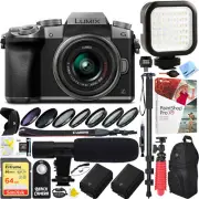 Panasonic LUMIX G7 Camera (Silver) + 14-42mm Lens +SanDisk 64GB & Mic Pro Video