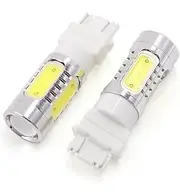 3157 3156 3057 3056 11W COB + 1-CREE Super Bright White LED Bulbs for Car Auto Brake Turn Signal Taillight DRL Backup Parking Light (Pack of 2)