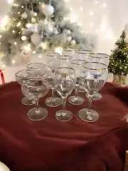 Vintage Riekes Crisa Hand Blown 12 piece Wine and Champagne Glassware New in Box