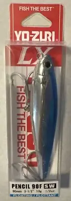 YO-ZURI Pencil 90F SW Sardine Silver Blue Floating 3-1/2'' Fishing Lure 1/2 oz