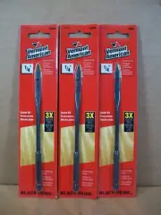 Lot of 3 ~ Vermont American ~ 1/4" Self Feed Spade Bit #14454 ~ Black Oxide ~ 6"