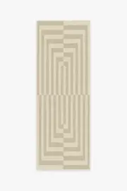 75' x 215' | Machine Washable Runner Rug | Kid & Pet Friendly | Indoor Rug | Op Art Natural Rug by Jonathan Adler | Ruggable