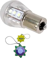 HQRP Waterproof BA15s Bayonet Base 15 LEDs SMD 3528 LED Bulb Cool White Ultra-Energy-Efficient 150 Lumen for #1141, #1156 Lance Travel Trailer Interior Light Replacement Plus UV Meter