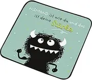 Sheepworld H:PPY Life 74165 Magic Towel Monster with Saying Strength | Small Hand Towel, Guest Towel, Pressed Shape, 30 cm x 30 cm, Cotton, Gift, Funny Surprise