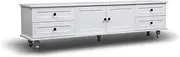 160cm Modern White TV Stand Cabinet Wooden Entertainment Unit Wood Shelf Storage