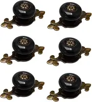 Ceramic Knob,Cabinet,Furniture Pull Handles,Door Pull,Drawer Pull Handle,6pcs Ceramic Knobs Vintage Knob Drawer Pull Handle Furniture Door Cabinet Cupboard Wardrobe Dresser Decorative Black