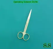 Operating Scissors Sharp-Sharp 6" Straight Full Gold Surgical Instruments