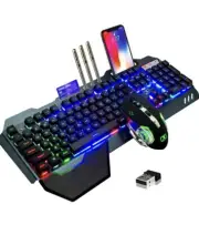 Keyboard and Mouse,RGB Backlit Rechargeable Keyboard Mouse with 5000mAh Battery