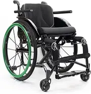 Lightweight Folding Sports Wheelchair, Aluminum Alloy, Green, 40cm/15.7in