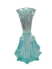 Stunning Vintage Light Colonial Blue Pressed Glass Perfume Bottle 4"