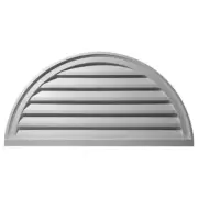 Ekena Millwor Gable Vents n' Louvers 24" Half Round Intake Gable Mount White