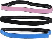 [Totority] 3pcs Stylish Thin Elastic Headbands for Men and Women Non Slip Sweat Absorbing Sports Headbands Moisture Management for Running Yoga and Fitness Activities