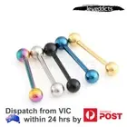 2-6pcs Tongue Piercing Bars Rings Ear Barbell Titanium Anodised Body Jewellery
