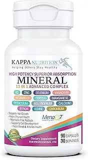 (90 Capsules), Vitamin K2, Vitamin D3, Zinc, Selenium, Vanadium, Copper, Manganese, Potassium, Molybdenum, Calcium, Chromium, Iodine, Boron, Aids, Hair Growth, Immune System, Kappa Nutrition
