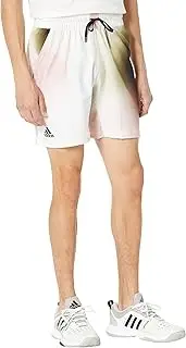 [adidas] Melbourne 7" Print Tennis Shorts White/Black/Wonder Mauve LG 7