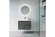 Remer Sphere Mirror LED 600x600mm Matte White Aluminium Frame S60-MW