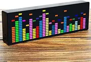 Colorful LED Music Spectrum Display, Audio Spectrum Analyzer, Rhythm Light Level Voice Sensor Clock, RGB Music Sound Meter Display for Musicians, 12 Dynamic & 7 Color Effects