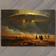 5x7" Alien God Civilization Religious Deity Ceremony Sacred Ritual Spaceship