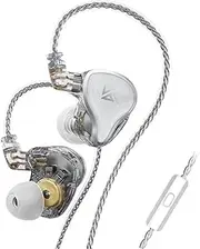 keephifi KZ ZAS Headphones Cable Earphones 16 Unit Hybrid Headphones 7BA + 1DD in-Ear Monitor IEM Headphones with 8 Cores Silver Plated Silver-Plated Cable (White, with Micro)