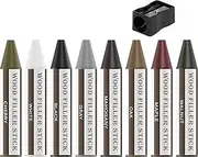 DEWEL Wood Filler Sticks, 8 Colors Wood Crayons for Scratches, Wood Floor Repair Wax Filler Sticks, Upgrade Furniture Scratch Repair Filler Crayons Kit for Holes, Floor, Table, Laminate, Carpenters